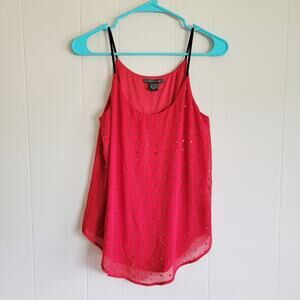 Suzy Shier Scoopneck Rhinestone Swing Tank